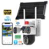 8MP Multi-Lens 3-screen CCTV Camera 4G WIFI Wireless Solar Panel Powered Surveillance PTZ Camera Waterproof Outdoor V380Pro Night Vision
