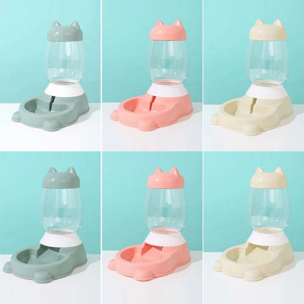 

Plastic Pet Feeder Dispenser 2.2L Large Capacity Pet Drinking Bowl Cat Dog Food Water Bowl Cat Feeder - Green
