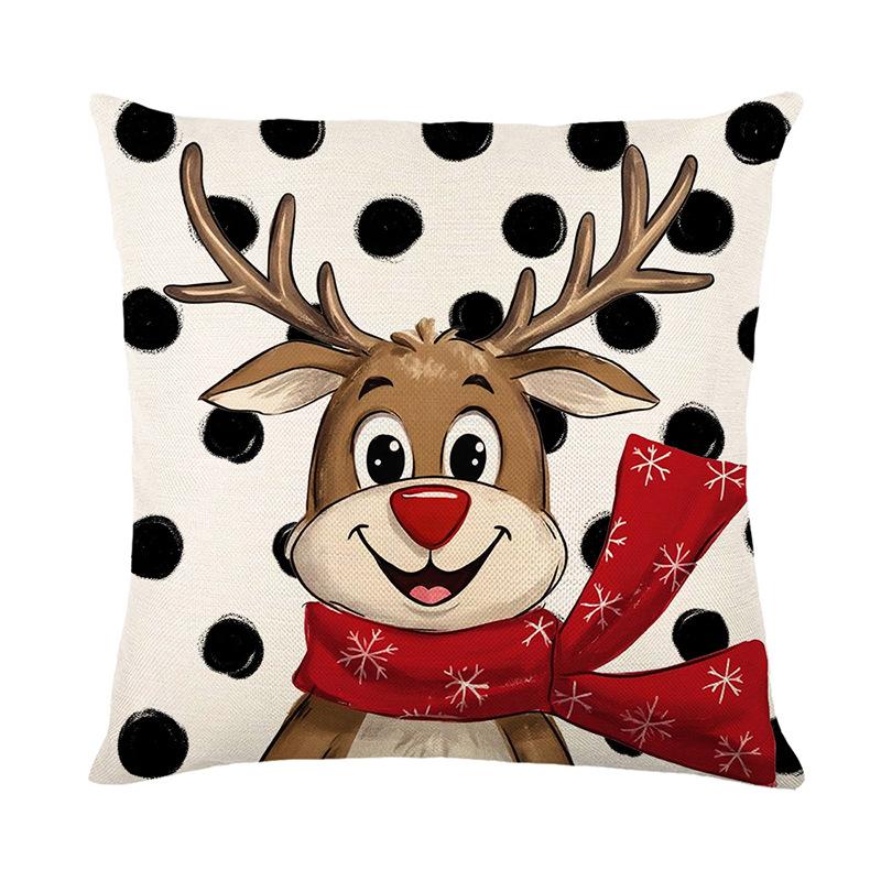 

Santa Claus Printed Pillow Cover Christmas Decorative Sofa Cushion Cover Bedroom Bedside Cushion Cover 45 * 45Cm (without pillow core)