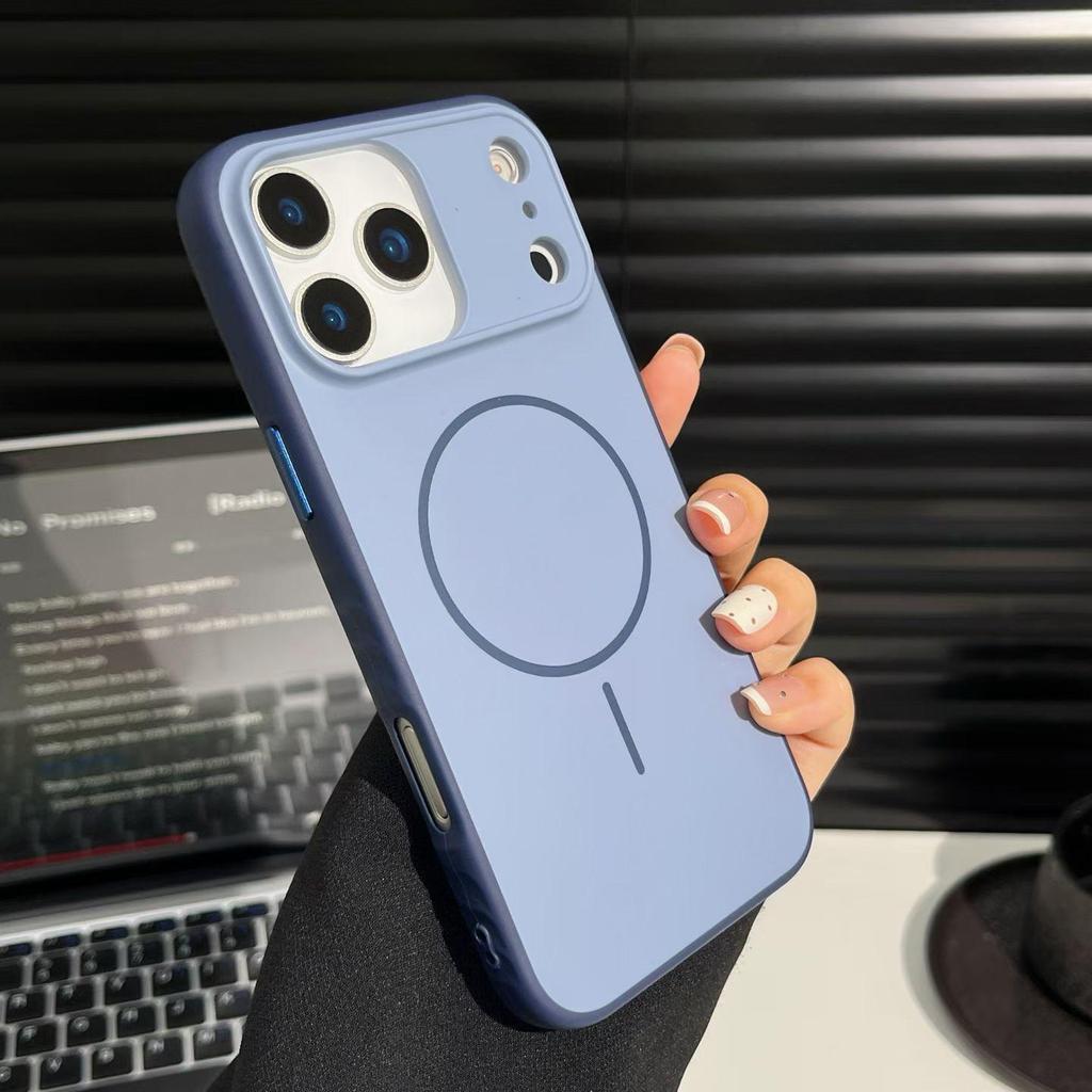 iPhone 17 Pro Max Color Block Magnetic Case, Full Coverage Drop Protection, Anti-Fingerprint Cover