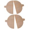 Set Of 4 Natural Wood Pizza Paddles with Ergonomic Handle Half Round Board for Baking Breads Suchis Cooking Tool