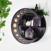 Moon Shelf for Stone and Crystal Essential Oil Display Wood Accent Shelf Storage Rack Organizer Bohemian Wall Decoration