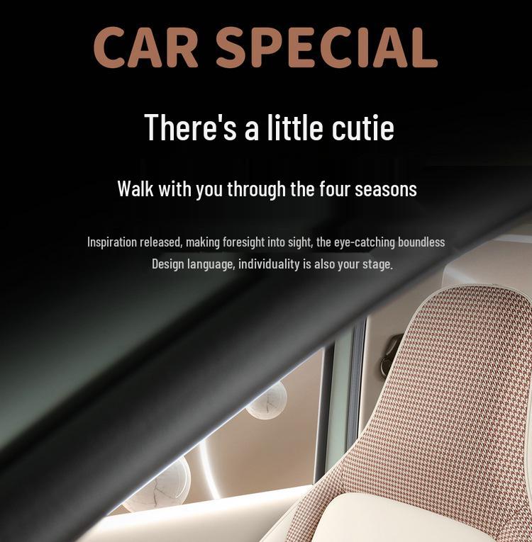 2024 Wuling Hongguang MINI Macaron Car Seat Cover, Third Gen, Cartoon Design, Universal Fit, Full Coverage for All Seasons, 170km.