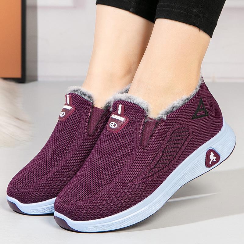 Winter Snow Boots for Women Non-Slip Faux Fur Lining Walking Loafers Shoes Comfort Short Ankle Booties Women's Casual Warm Running Workout Sneakers