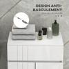 Freestanding Bathroom Storage Unit with 2 Doors, 1 Drawer, Adjustable Shelf, White Lacquered