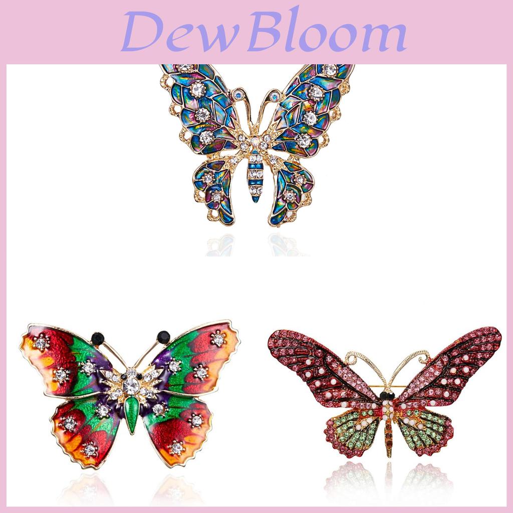 Vintage Butterfly Crystal Brooch Pin With Waterdrop Design For Women And Men
