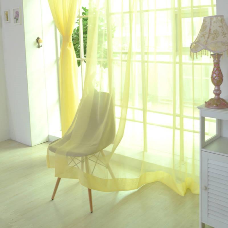 Colorful Floral Tulle Door Window Curtain Sheer Valances Scarf Curtain