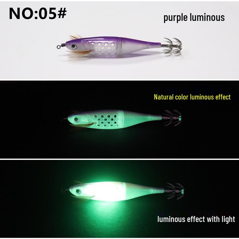 Cesta de Isca de Camarão de Madeira para Pesca: Lula, Polvo & Choco, 10g