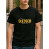 European Sizes Men'S Religious Belief Text Print T-Shirt _ Easy and Fashionable, Spring New Release, Casual Weekend Wear, Crew Neck