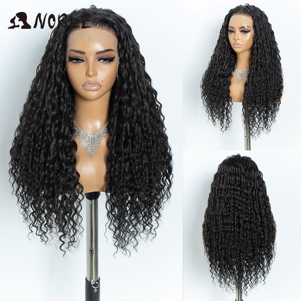 

Noble 13x6 Lace Front Wig Synthetic 26 Inch Long Curly ombre blonde Wigs For Women Ombre Lace Front Wig Synthetic Lace Front Wig (as the picture,180%&26inches&13*6)