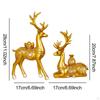 2 Pieces Deer Figurines Desktop Decoration Home Decor Artwork Delicate Animal Sculpture Golden Resin