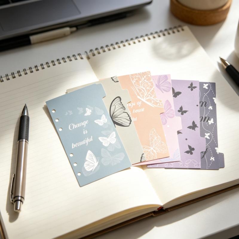 A5A6A7 Retro Loose Leaf Book Index Inner Core 6 Hole Divider Page Inner Page Handheld Ledger Classification Paper