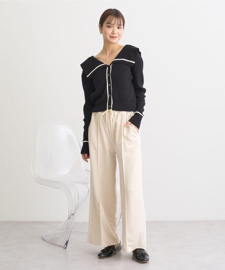 Earth Music Ecology Big Collar Black & Women's Cardigan, 01000253700,