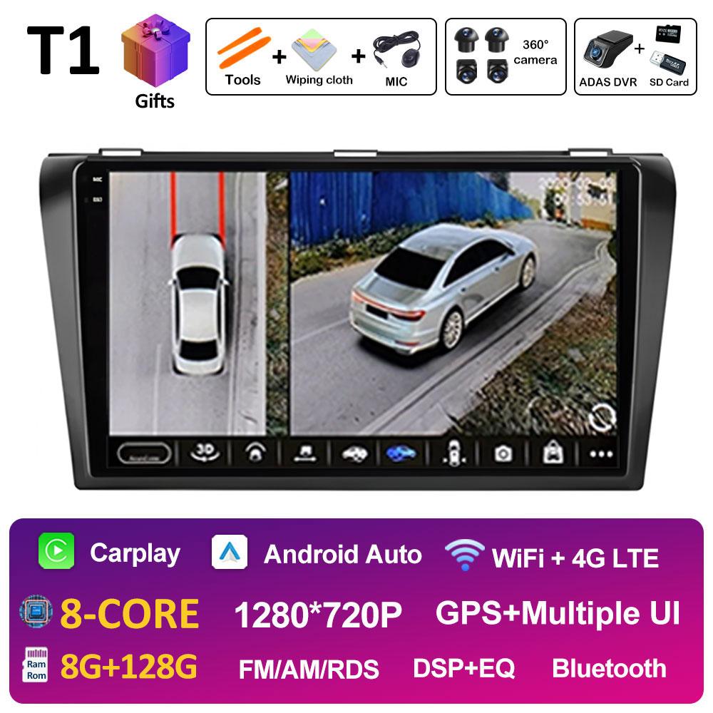 Pentru Mazda 3 2004 2005 2006 2007 2008 2009 Sistem inteligent Android Navigație GPS Wireless Carplay Bluetooth QLED Ecran IPS
