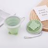 180Ml Portable Silicone Folding Water Cup Heat Resistant Foldable Mug With Lid For Outdoor Travel Drinking