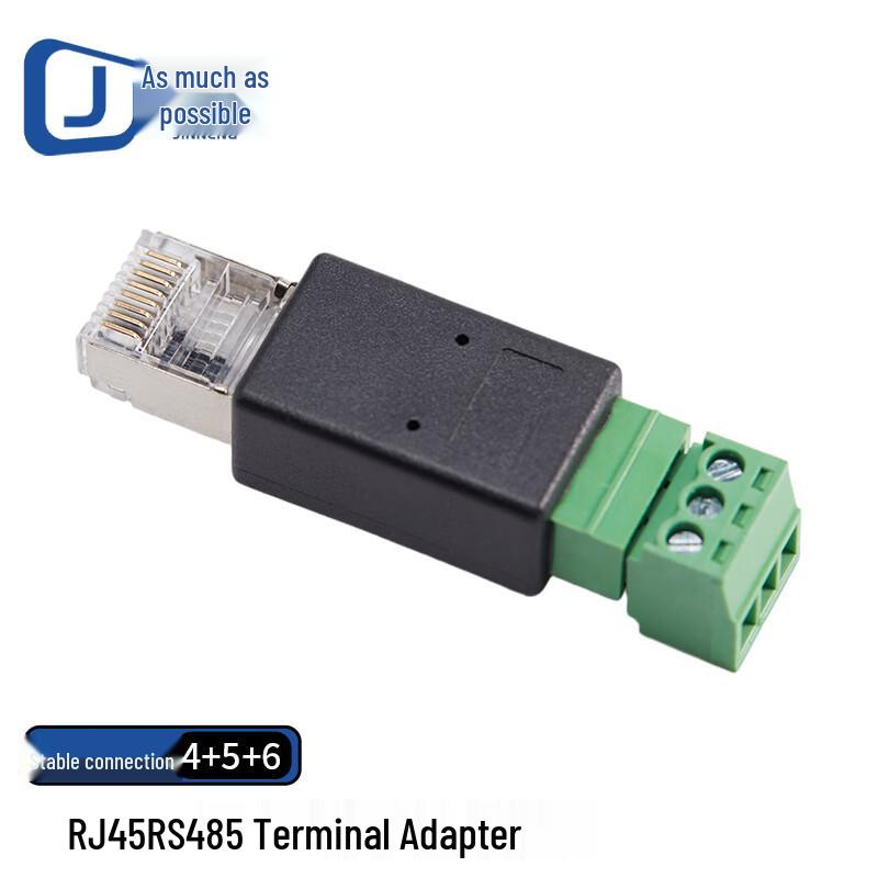 Jinneng RJ45 to RS485 3-Pin Terminal Adapter зелёный
