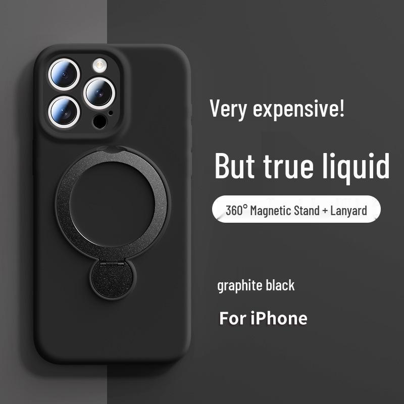 Liquid Silicone Magnetic Stand Case for iPhone 15/16 Pro Max - Full Coverage Protective Cover