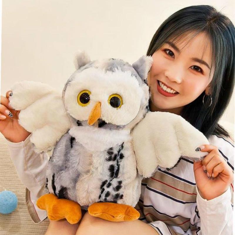 

Плюшевая игрушка-кукла с изображением совы, плюшевая игрушка в виде птицы, ребенка, подарки на день рождения 35cm белый