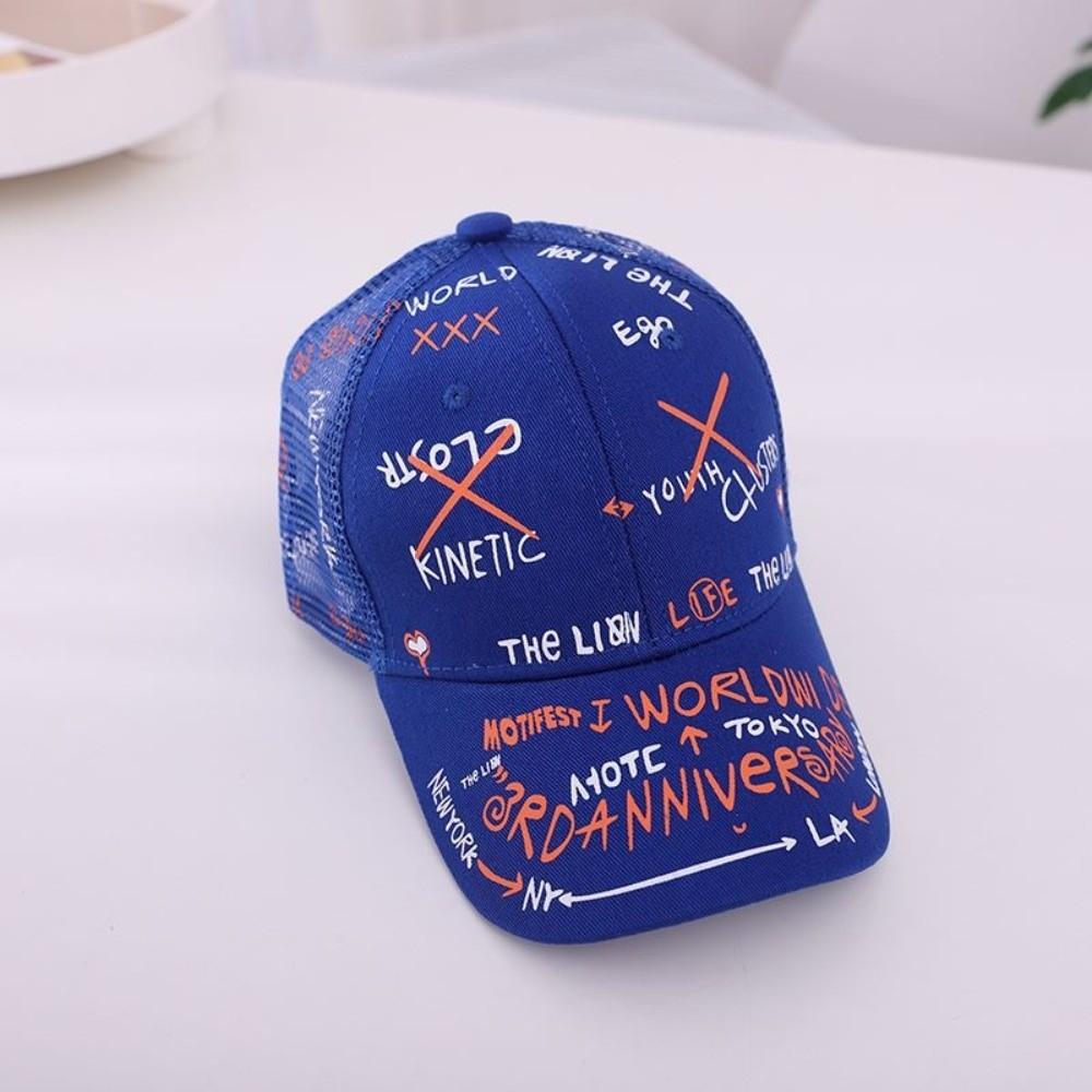 Trendy Adjustable Baseball Cap Breathable Sun Protection Graffiti Print Cap Hip Hop Sunshade Hats for Boys Girls