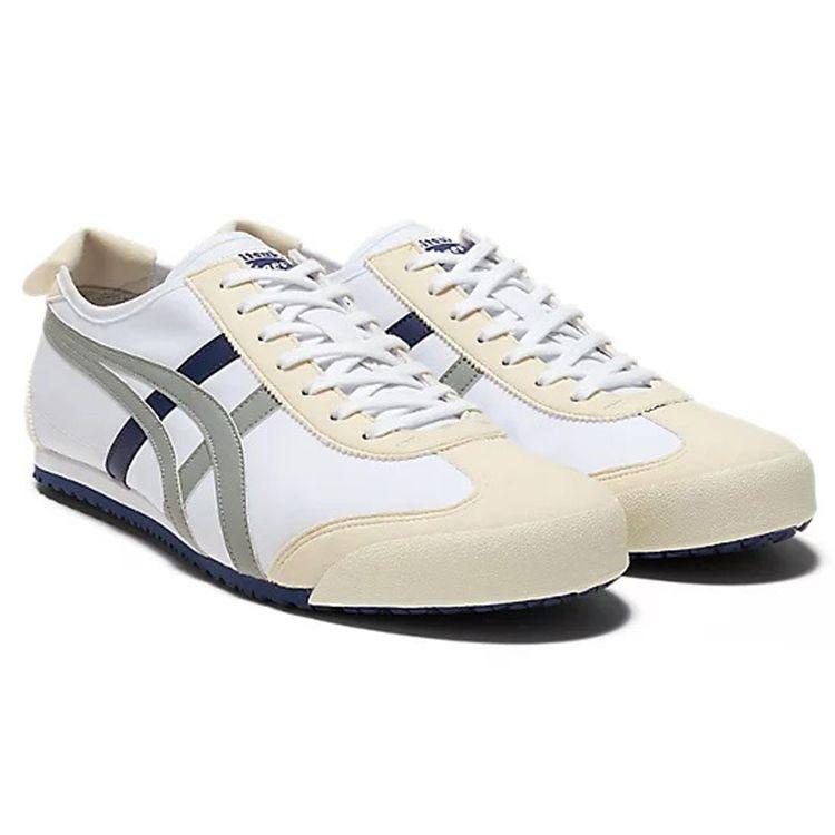 ONITSUKA TIGER Mexico 66 Comfortable Versatile Durable Lightweight Low-Top Casual Running Shoes Unisex Sneaker White Gray Blue 1183C081-100