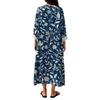 Women's Casual And Fashionable V-Veck Flower Print Long Sleeved Dress Long Sleeved Dress