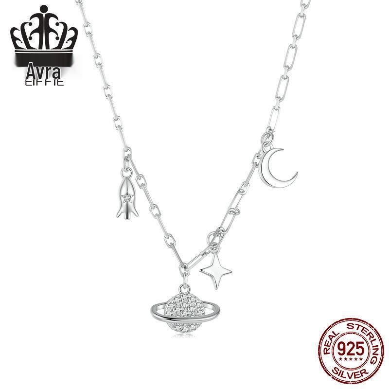 Avle Universe Star Necklace - S925 Sterling Silver with Platinum Plating, All-Match Jewelry for Women (BSN292)