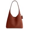 Brooklyn 28 Logo Plaque Suede And Leather Shoulder Bag Large Women Shoulder Bag Clay CW637-B4AY