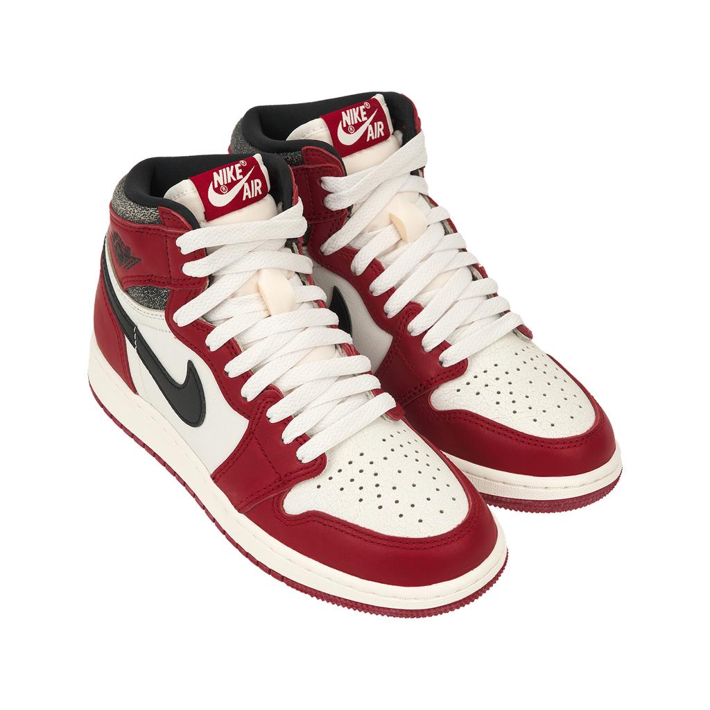 Air Jordan 1 Retro High OG GS Chicago Lost & Found Scarpe da Ginnastica per Bambini Rosso Varsity-Rosso Nero FD1437-612
