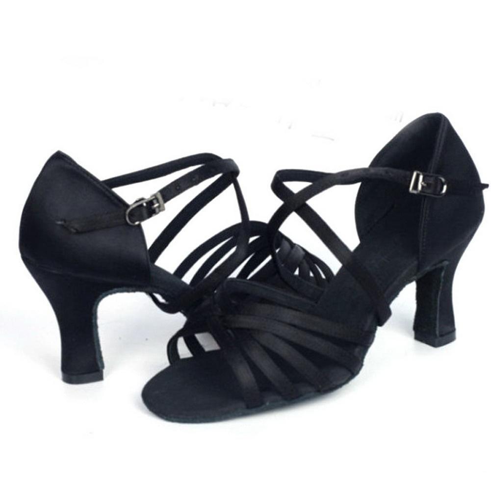 Elegant Satin 5 Cm High Heel Adult Female Latin Modern Ballroom Dancing Shoes