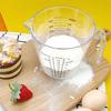 Vaso medidor de 300/600/1000 ml, transparente, resistente al calor, de plástico, para leche y agua, ideal para microondas y repostería.