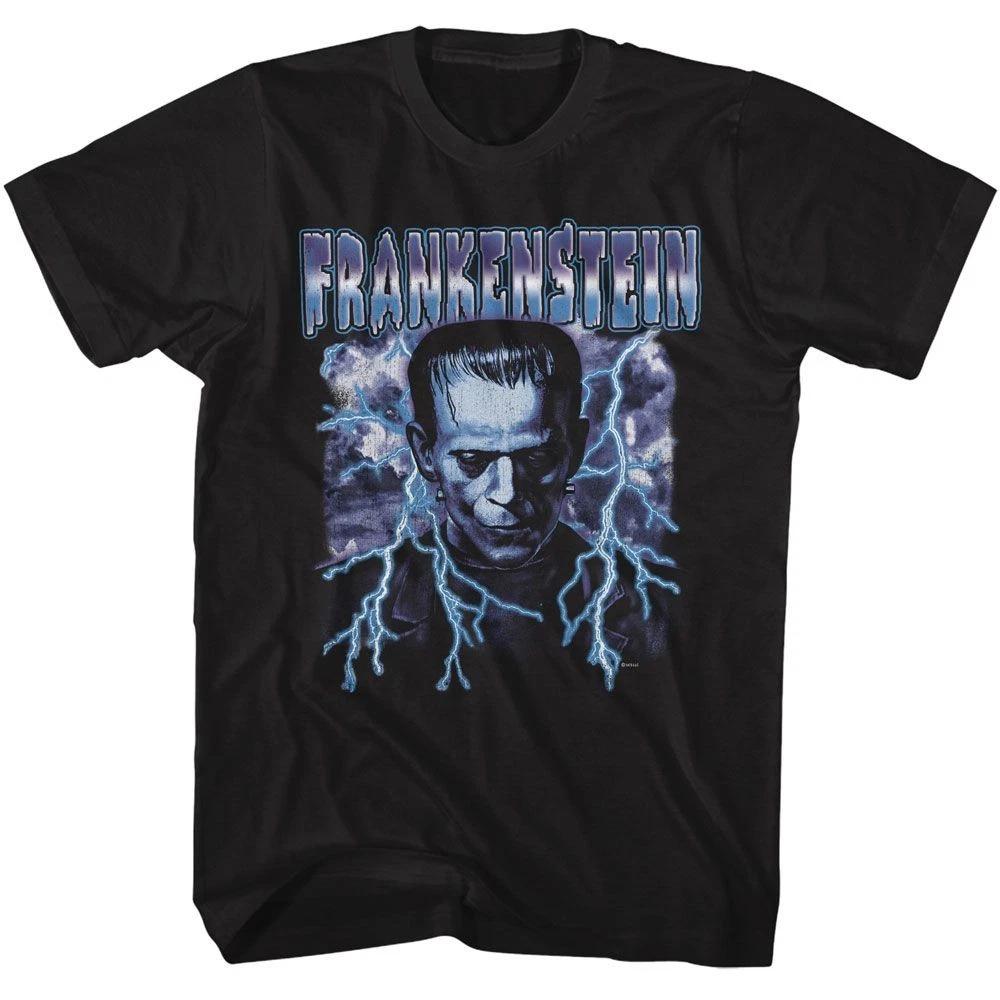 Universal Monsters Frankenstein Lightning Black Movie Shirt 150