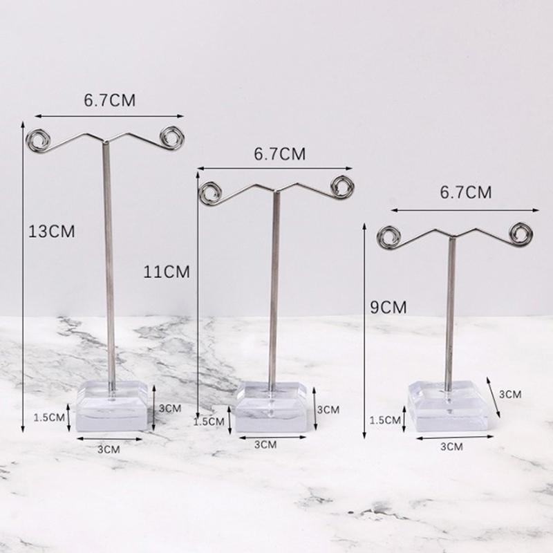 Metal Jewelry Display Stand Black Clear Acrylic Stud Earring Holder Hook Hanger Counter Case Jewelry Organizer Bouches Ornament