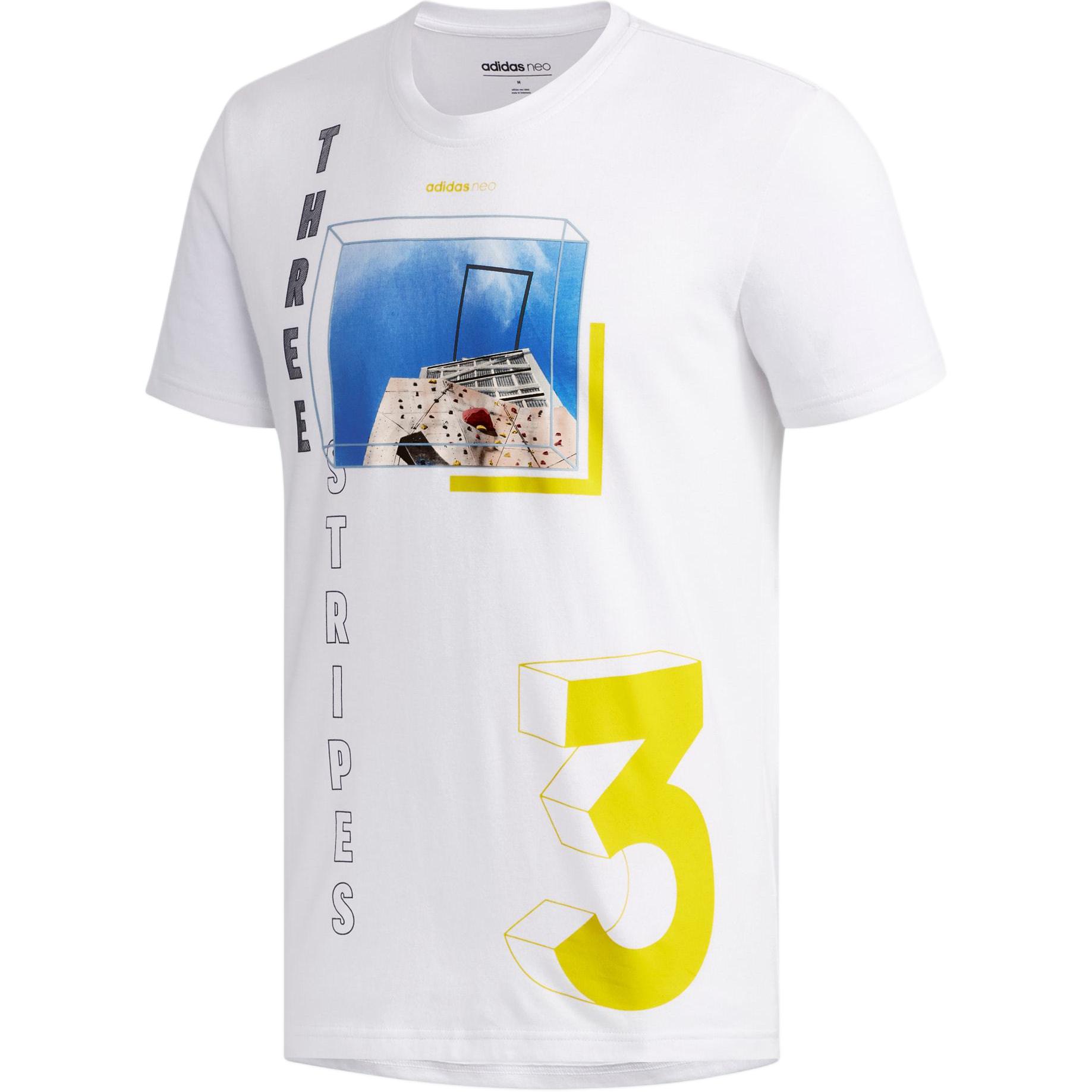 

Adidas Neo T Shirts Men s White Crew Neck Moderate Straight Fit EJ7067 185/104A/XL