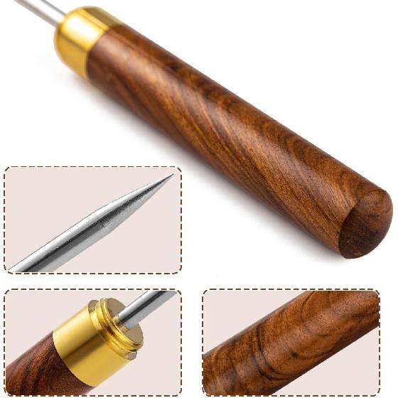 Ice Pick 2Pcs. Ice Picks for Breaking Ice. 9 Inches Length. Secure Wooden Caps and Non-slip Wooden Handles. Easy to Store. For Use in Kitchen Bars