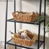Hand-woven Storage Basket Rattan Storage Box Rectangular Storage Tray Desktop Grocery Organizer Fruit Basket Snack Bread Baskets