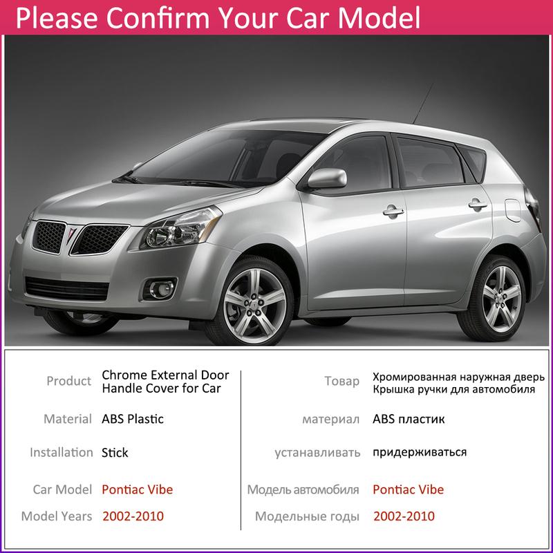 for Pontiac Vibe 2002~2010 Chrome Door Handle Cover Car Accessories Stickers Trim Set 2003 2004 2005 2006 2007 2008 2009