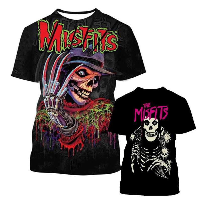 Strašidelné Halloweenské Misfits Kapela 3D Tisk Tričko Ženy Muži Móda Ležérní Tričko Vtipné Street Top Trička S-6XL