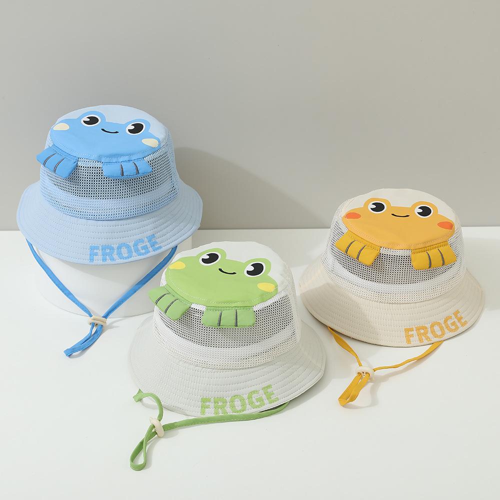 Sommer Neu Kinder Fischerhüte Niedlicher Frosch Mesh Sonnenhut Kinder Angelhut Sonnenschutz Visier Für Jungen Mädchen Outdoor Mode Strandkappe