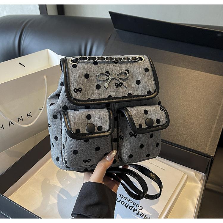 

Популярна цьогорічна жіноча сумка в горошок 2024 року, нова модна універсальна рюкзак високого класу через плече