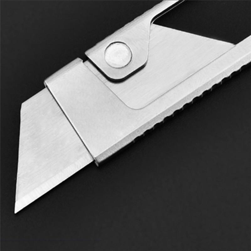 Portable Stainless Steel Mini Pocket Knife Unpacking Push Utility Cutter Outdoor Survival EDC Keychain Men Gift Durable Mulitool