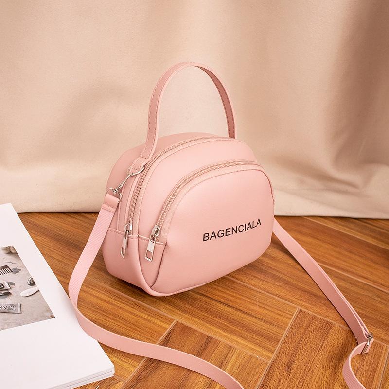

Letter printing fashion shoulder women s bag casual messenger portable change mobile phone bag розовый