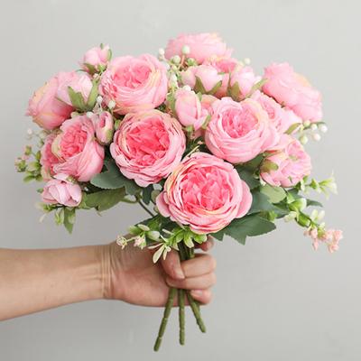Rose Artificiel en Tissu à 5 Têtes Décoration de Table de Fête à Domicile Mariage