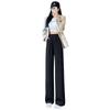 Narrow version wide-leg pants women's spring and autumn new loose large size black suit pants casual small straight pants