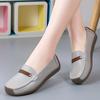Spring and Summer Comfortable Soft-soled Mother Shoes Cowhide Beanie Shoes Flat-soled Lazy Nurse Shoes Single Shoes Women