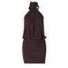 2026 European Style Sleeveless Halter Tie Backless Bodycon Dress