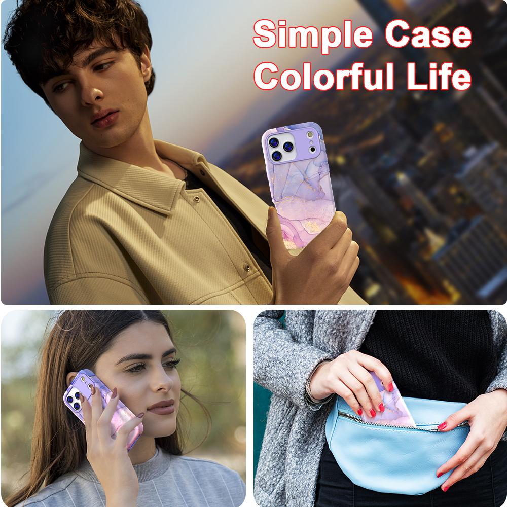 For iPhone 17 Pro Max Case Water Transfer Printing PC+TPU Phone Cover
