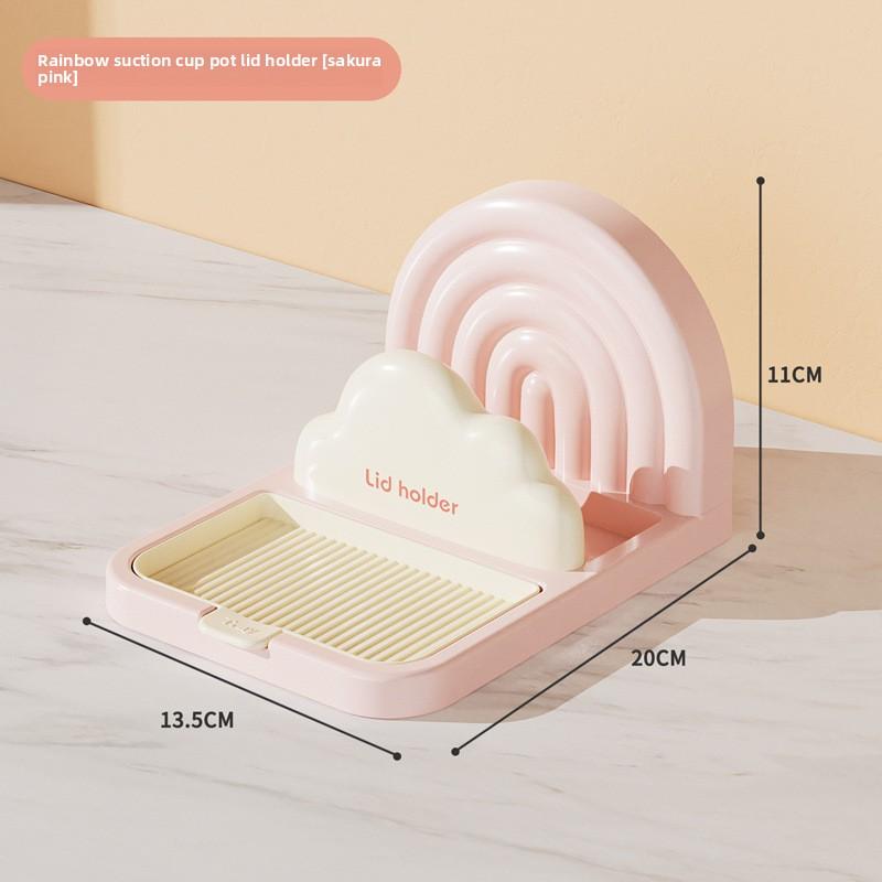 

Современная простота Пластиковая присоска Подставка для крышек кастрюль для хранения на кухне