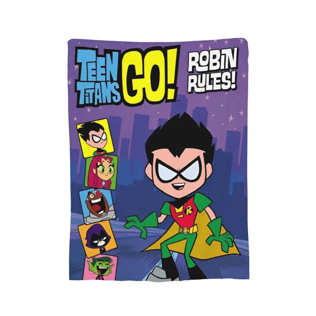 Coperta Familiare Teen Titans Go Flanella Vintage Morbida Coperte per Coprire Sedia Divano Inverno,