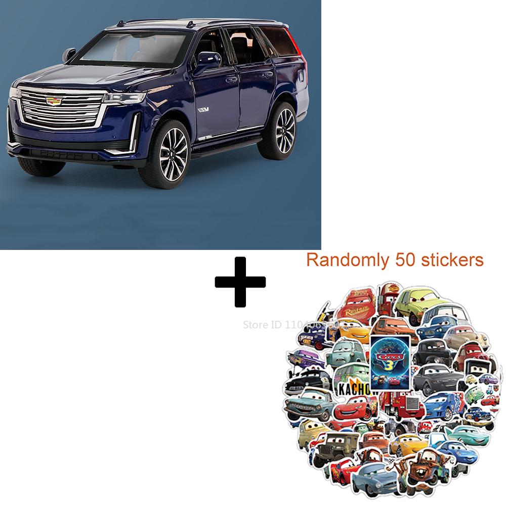 1:32 Scale Escalade Mini Toy Model Cars Alloy Diecast SUV Shock Absorption Sound Light Doors Opened Ornament Vehicles Boys Gifts