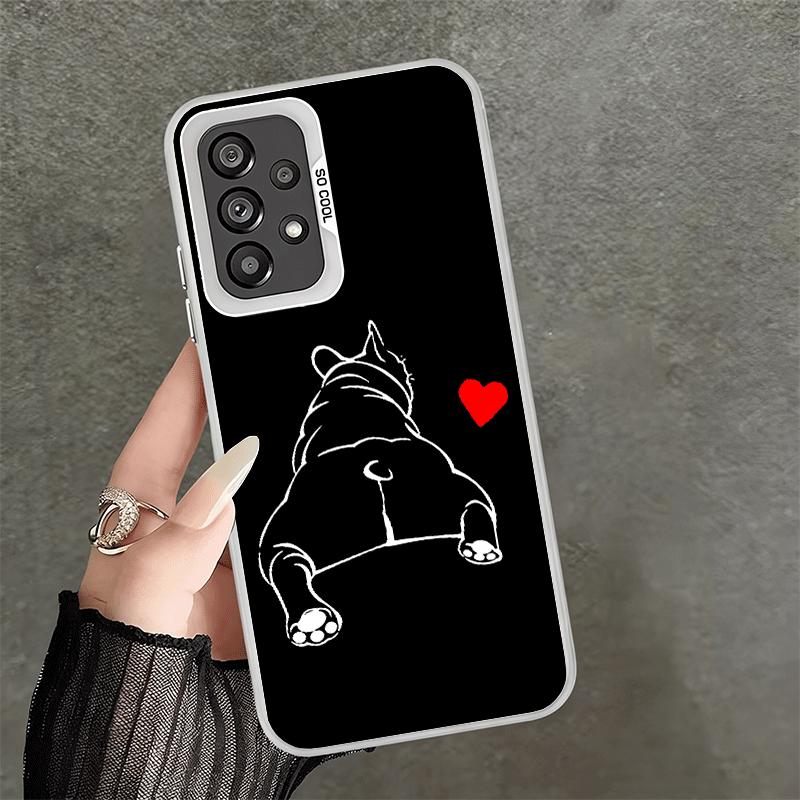 

French Bulldog Black Desgin Shockproof Phone Case for Samsung A17 A16 A15 A14 A37 A57 A36 A56 A26 A35 A55 A25 A34 A54 A24 A13 A2 Samsung A55